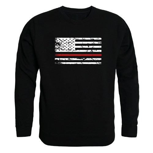 Thin Red Line Graphic Crew Neck Sweatshirt, Black - Small