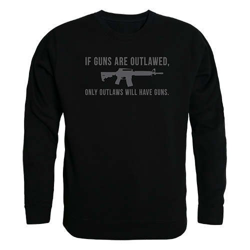 Outlawed Graphic Crew Neck Sweatshirt, Black - Medium