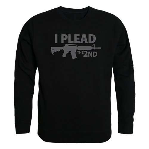 I Plead the 2nd Graphic Crew Neck Sweatshirt, Black - Extra Large