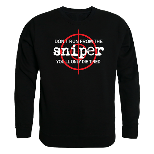 Sniper Graphic Crew Neck Sweatshirt, Black - Extra Large