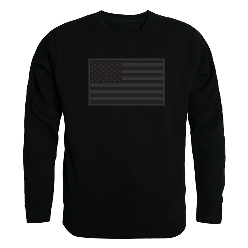 Tonal Flag Graphic Crew Neck Sweatshirt, Black - Small
