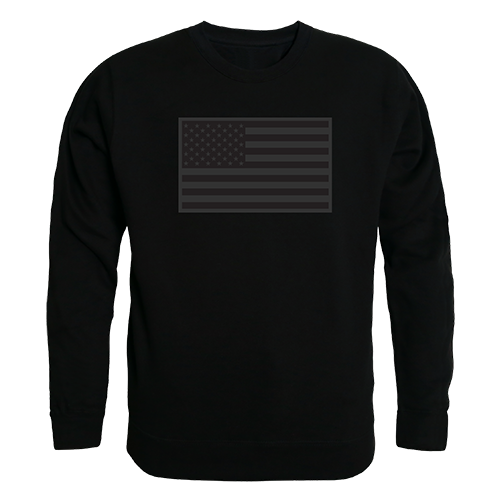 Tonal Flag Graphic Crew Neck Sweatshirt, Black - Extra Large