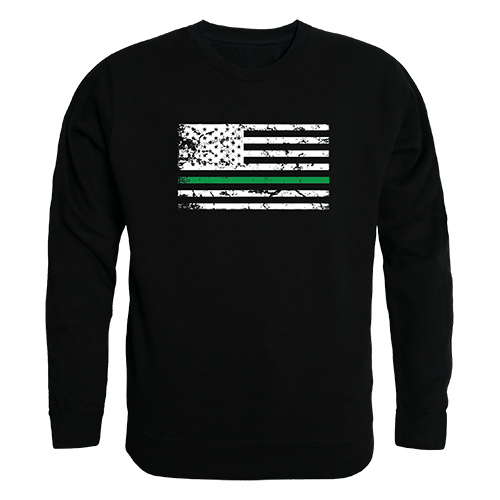 TS2-804-BLK-04 TGL Flag Graphic Crew Neck Sweatshirt, Black - Extra Large