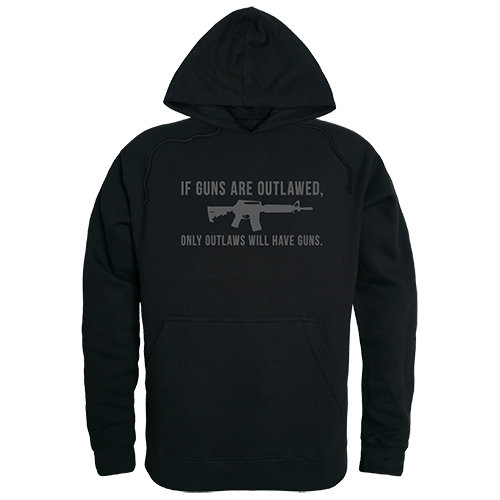 Outlawed Graphic Pullover Hoodie, Black - Medium