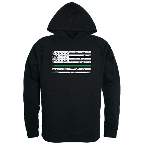 TS4-804-BLK-05 TGL Flag Graphic Pullover Hoodie, Black - 2X