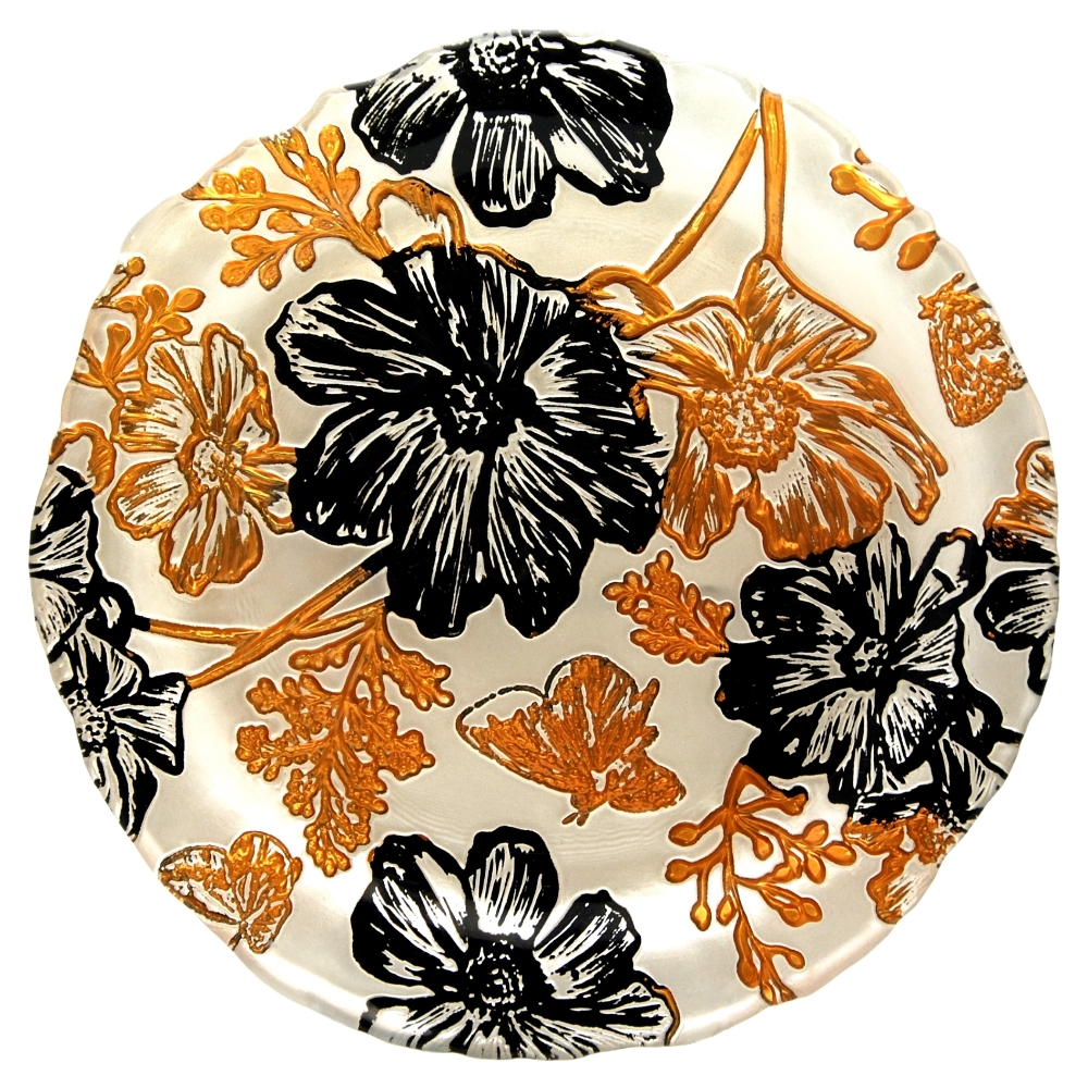 Picture of Red Pomegranate 2403-1 Papillion Side Plates, Multi Color - Set of 2