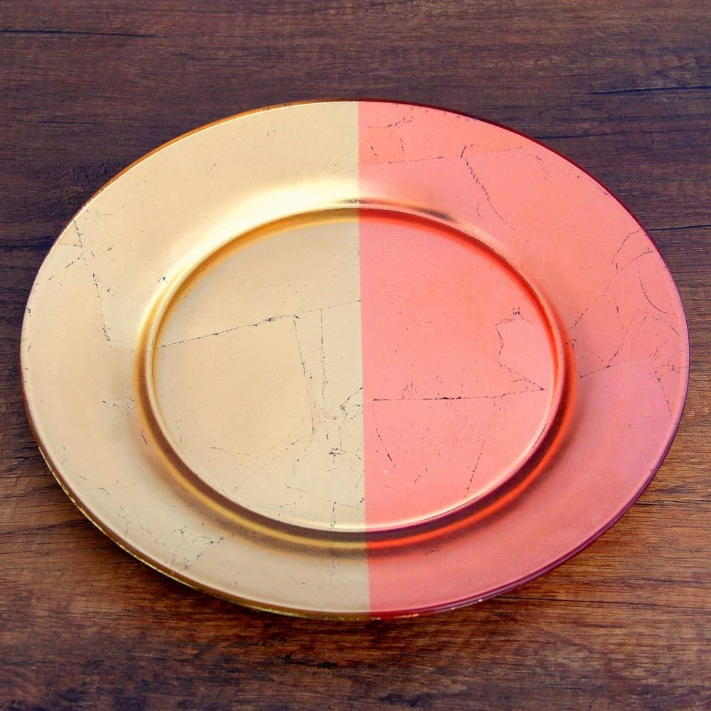 Picture of Red Pomegranate 0985-3 Gilt Demi Gold & Rose Dinner Plate
