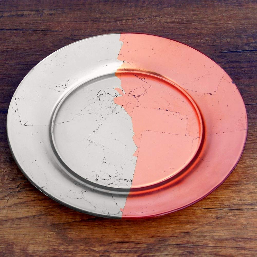 Picture of Red Pomegranate 0985-5 Gilt Edge Dinner Plate, Silver & Rose