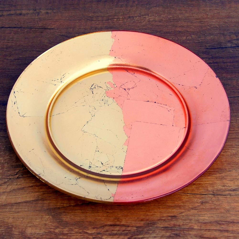Picture of Red Pomegranate 0985-6 Gilt Edge Dinner Plate, Gold & Rose