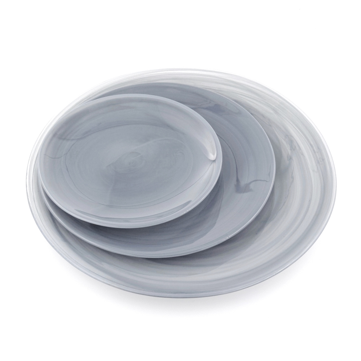 Picture of Red Pomegranate Collection 0809-7 Nuage Dinner Plate Set, Graphite - 12 Piece