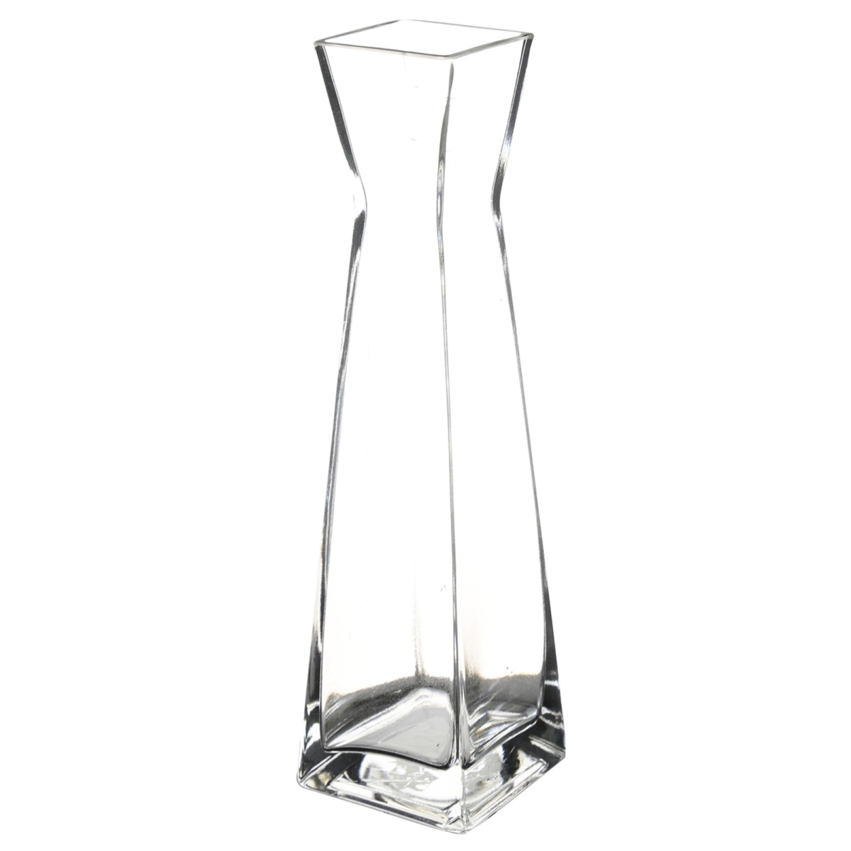 1155-0 12 in. Verre Glass Square Vase, Clear -  RED POMEGRANATE COLLECTION