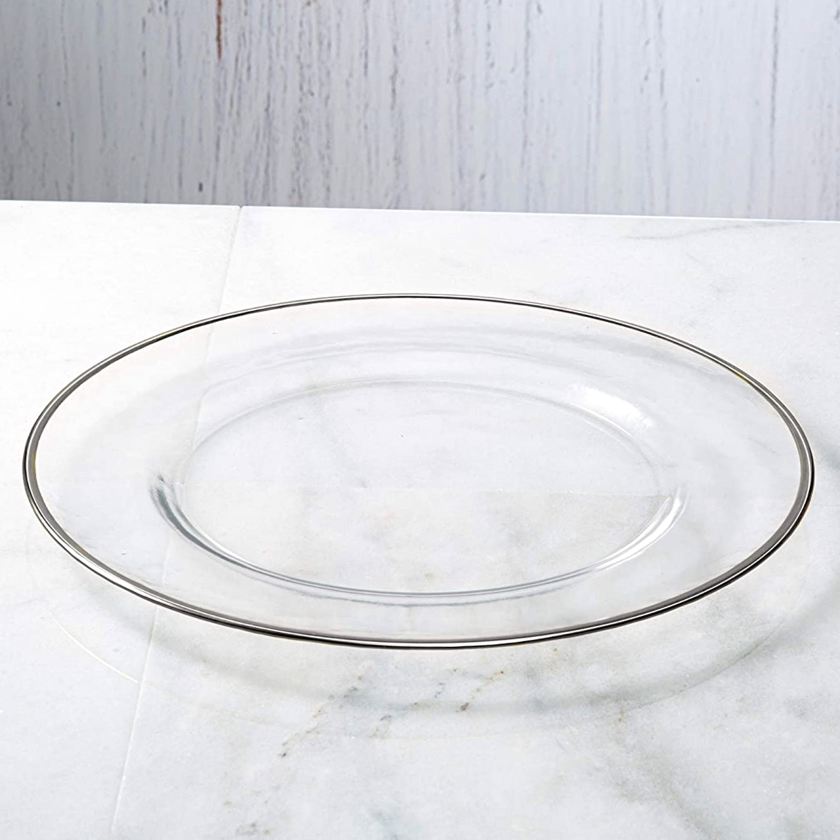 Picture of Red Pomegranate Collection 1998-2 13 in. Gilt Charger Plates, Silver - Set of 12