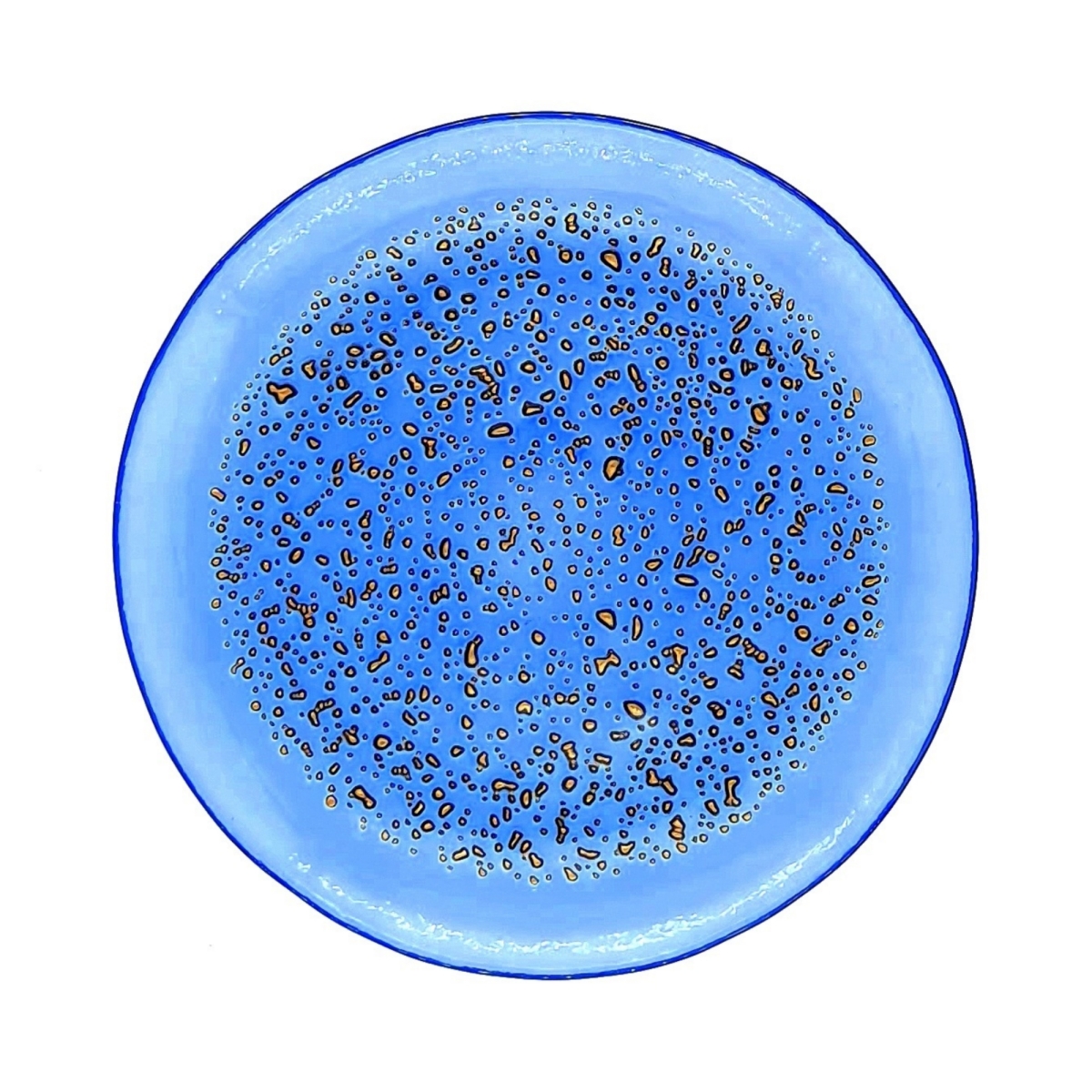 Picture of Red Pomegranate Collection 4960-7 7 in. Isla Canape Plates, Indigo & Bronze - Set of 4