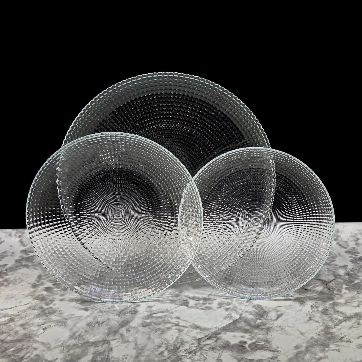 Picture of RAMART Studio Glass R1228-0 Helios Glass Dinnerware Set, Clear - Set of 18