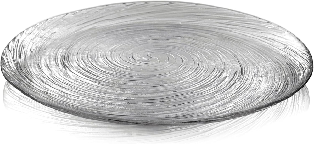 Picture of RAMART Studio Glass R1433-0 Volute Glass Dinner Plate, Clear - Set of 4