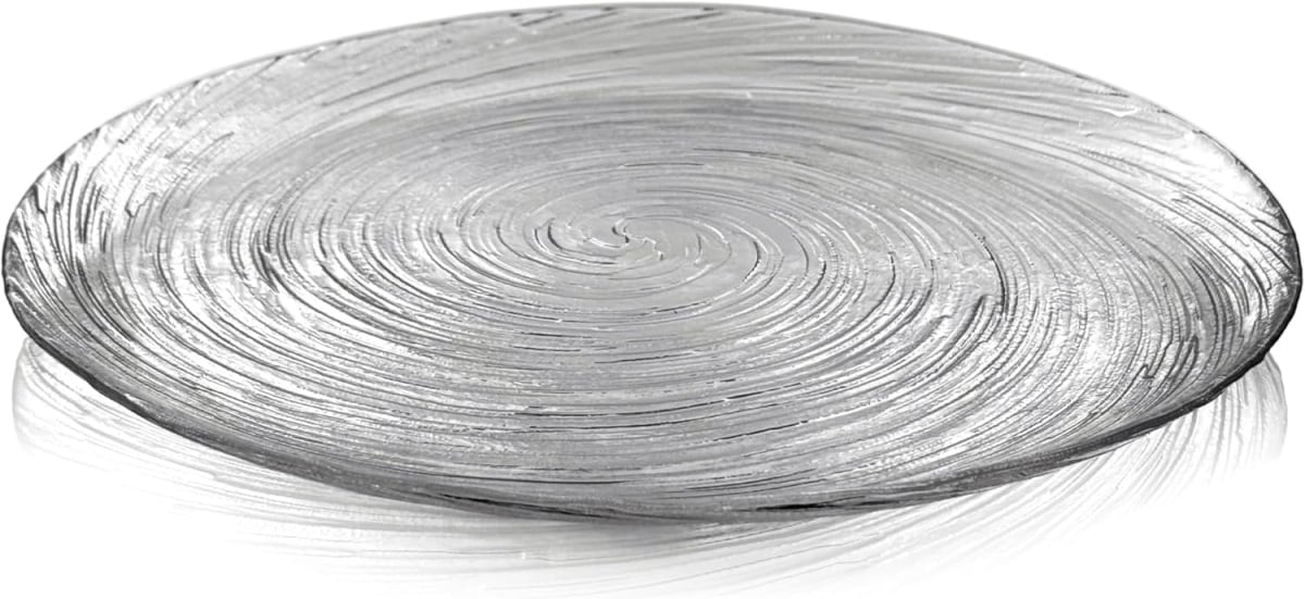 Picture of RAMART Studio Glass R1733-0 Volute Glass Dinner Plate, Clear - Set of 12