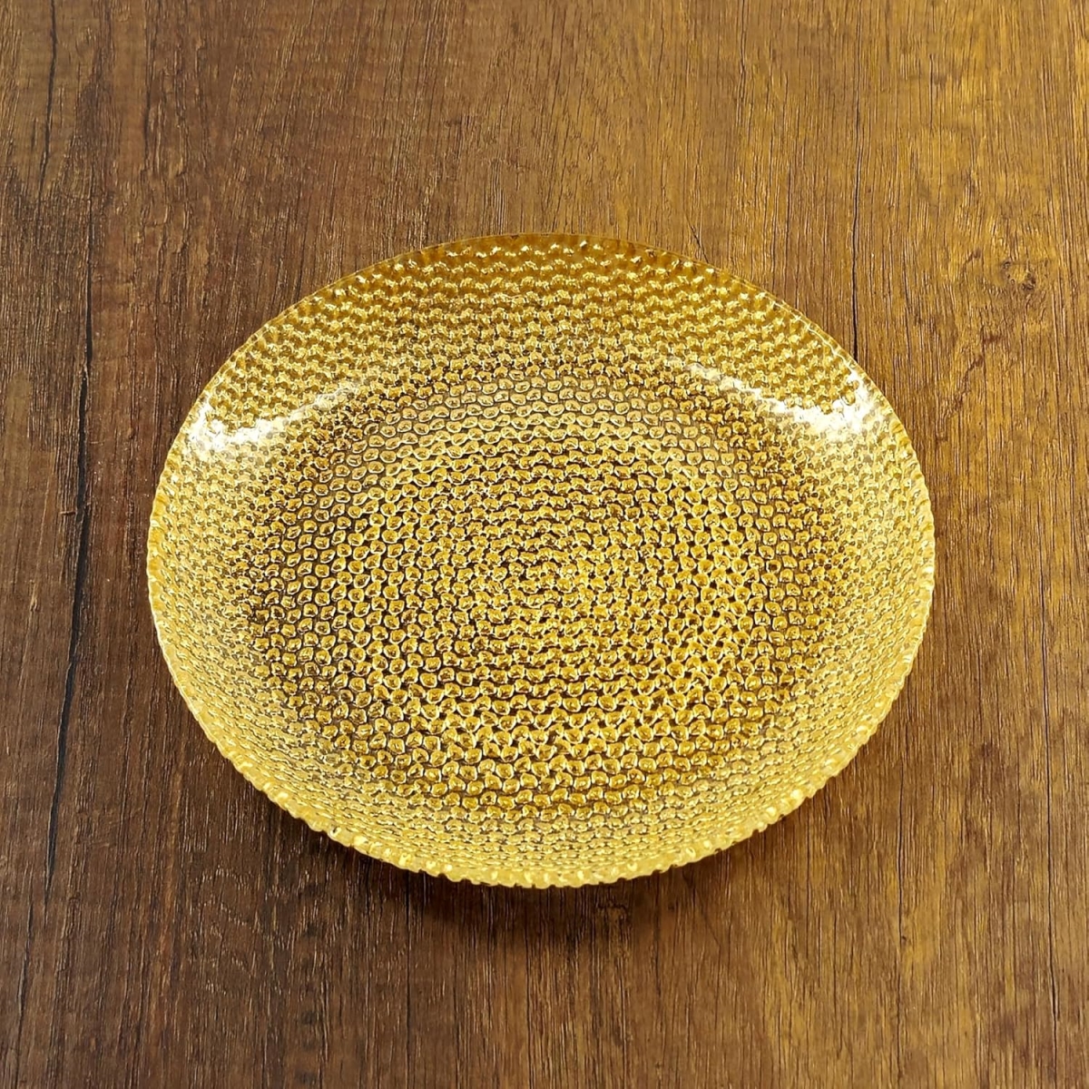 Picture of Red Pomegranate Collection R1442-1 Cabana Gilded Glass Salad Plate, Gold - Set of 4