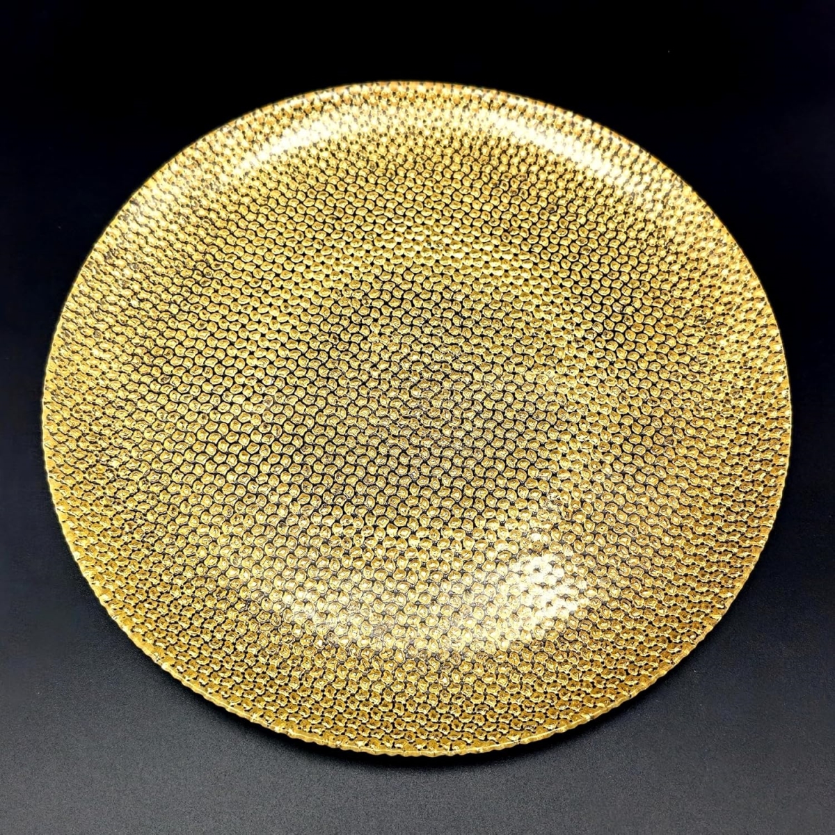 Picture of Red Pomegranate Collection R1243-1 Cabana Gilded Glass Dinner Plate, Gold