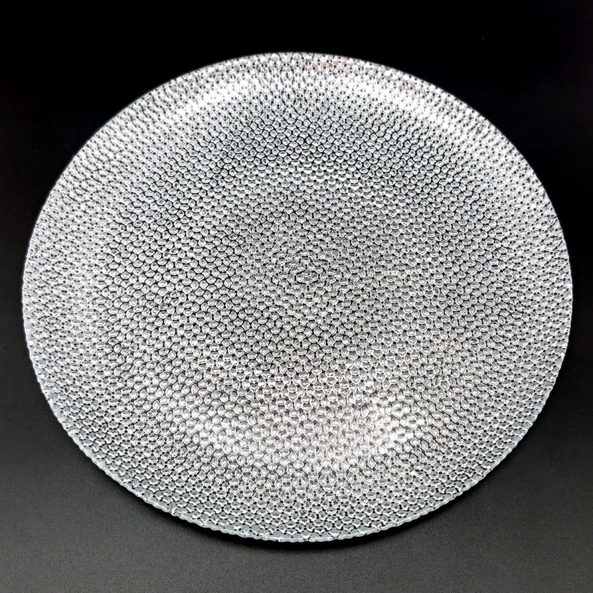 Picture of Red Pomegranate Collection R1243-2 Cabana Gilded Glass Dinner Plate, Silver