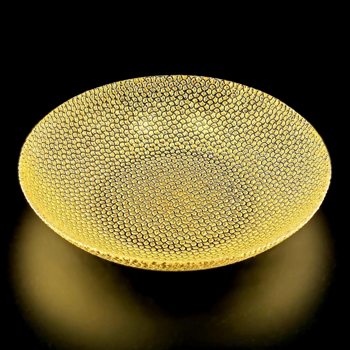 Picture of Red Pomegranate Collection R1444-1 Cabana Gilded Glass Soup Plate, Gold - Set of 4