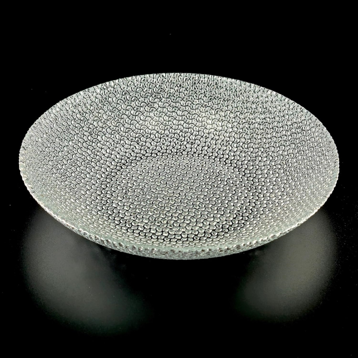 Picture of Red Pomegranate Collection R1444-2 Cabana Gilded Glass Soup Plate, Silver - Set of 4