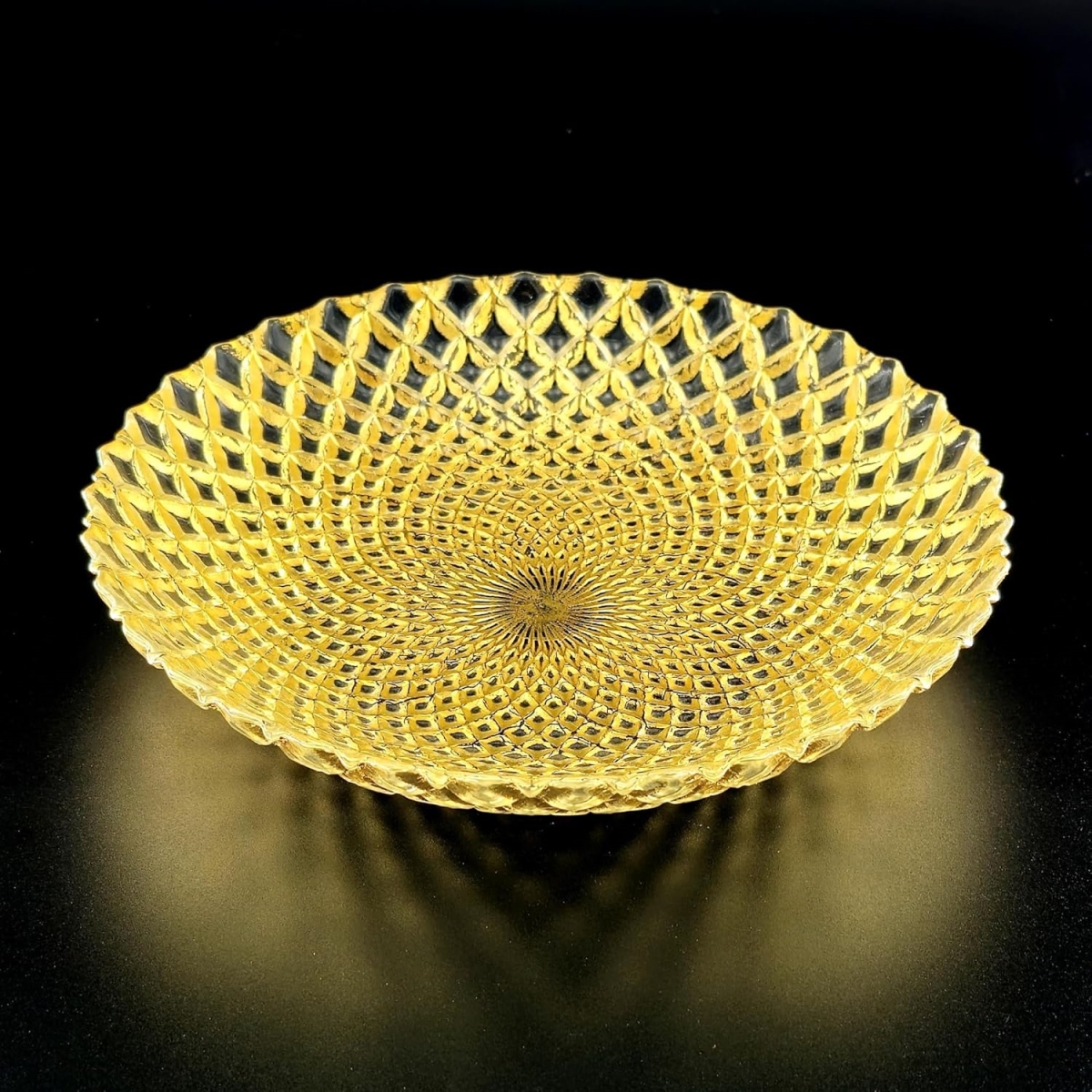 Picture of Red Pomegranate Collection R1254-1 Pavo Gilded Glass Soup Plate, Gold