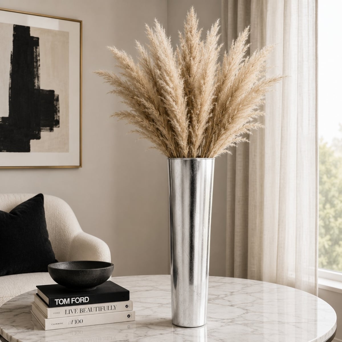 R1825-2 20 in. Iris Silver Gilded Vase