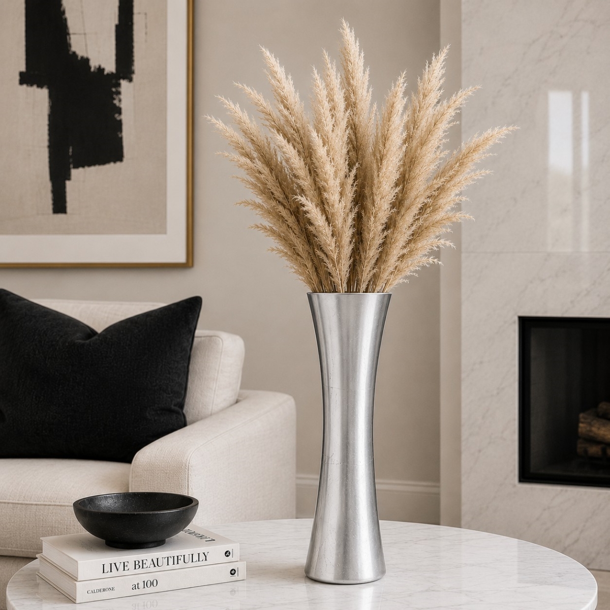 R1815-2 20 in. Patty Silver Gilded Vase