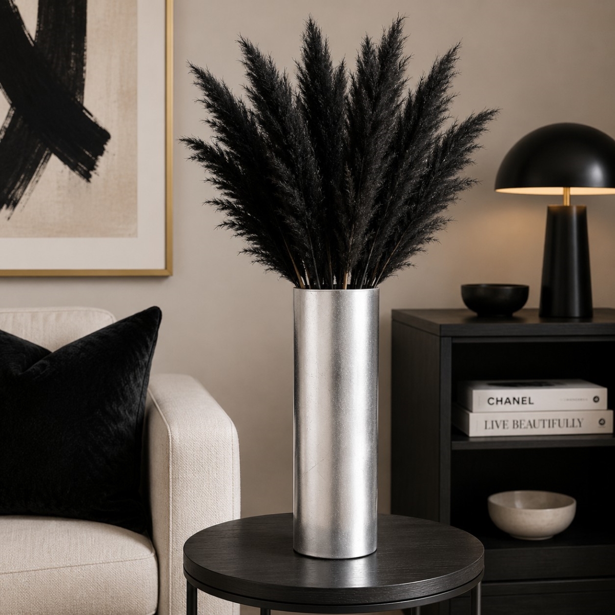 R1834-2 16 in. Flora Silver Gilded Vase