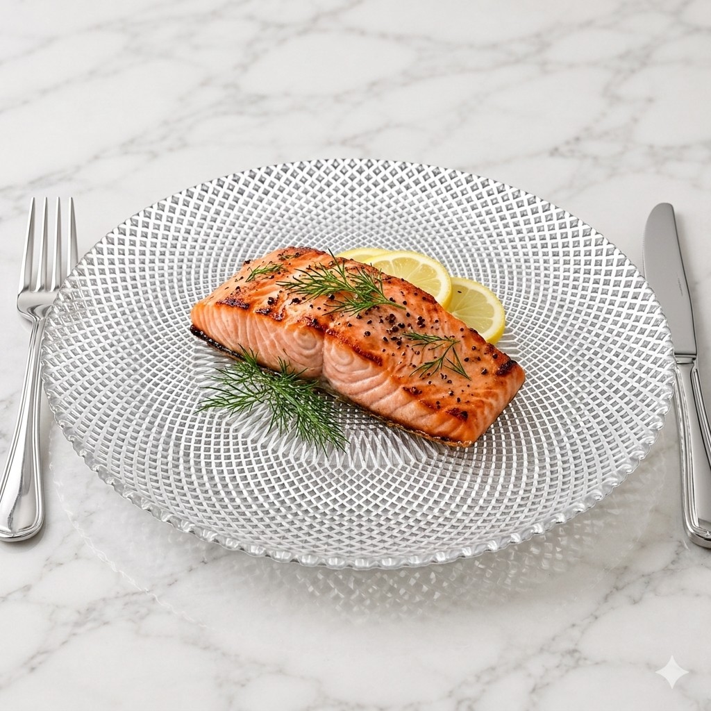 R1213-2 10 in. Marquis Silver Gilded Glass Dinner Plate
