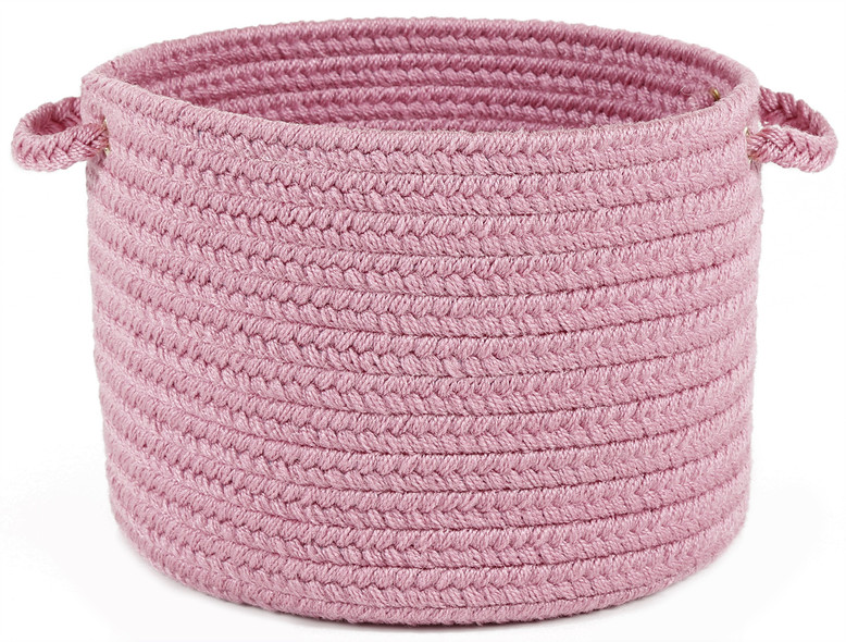 Picture of Rhody Rug HB08B014X010 14 x 10 in. Happy Braids Solid Pink Basket