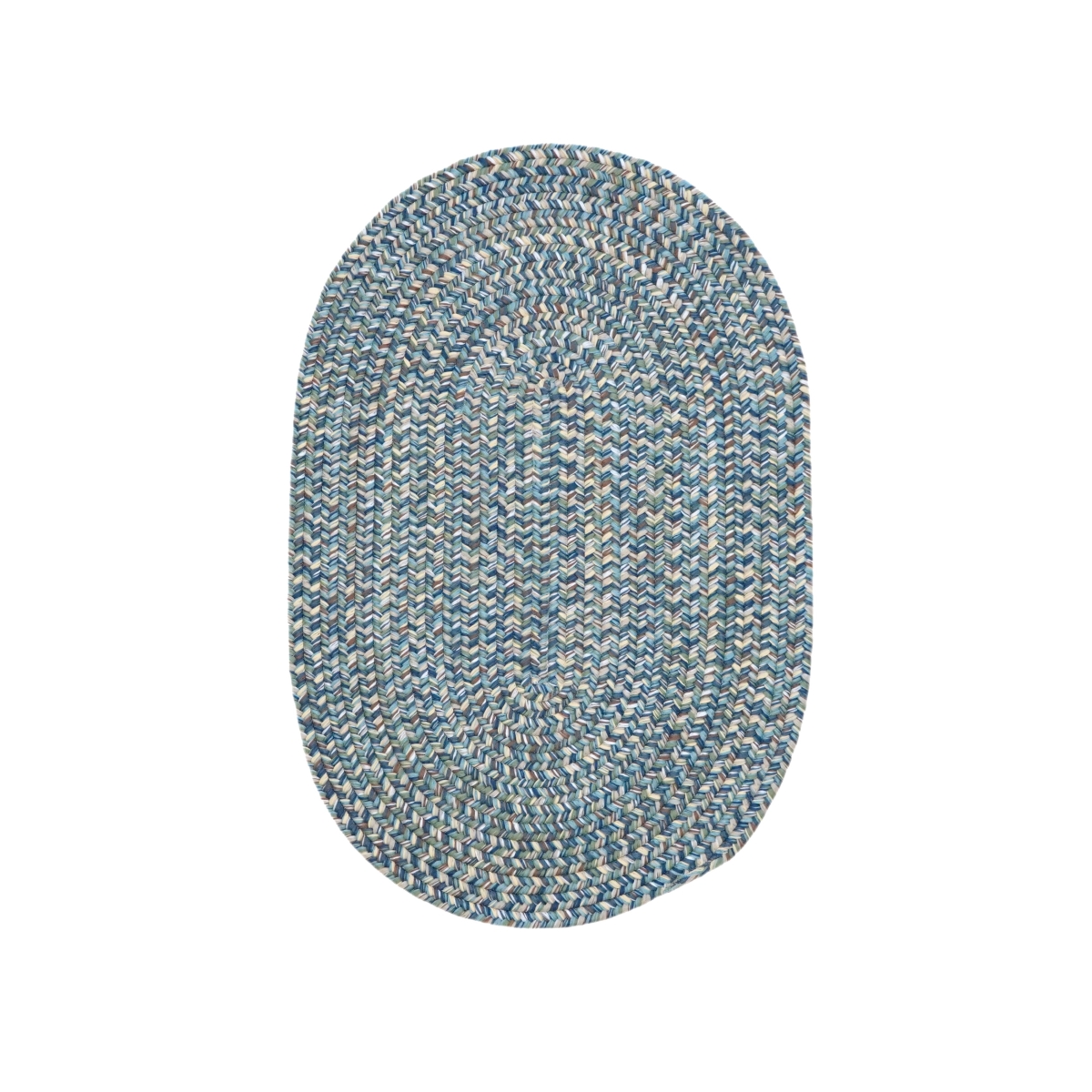 ZE52R024X036 Hazel Tweed Oval Rugs, Harbor Blue - 2 x 3 ft.