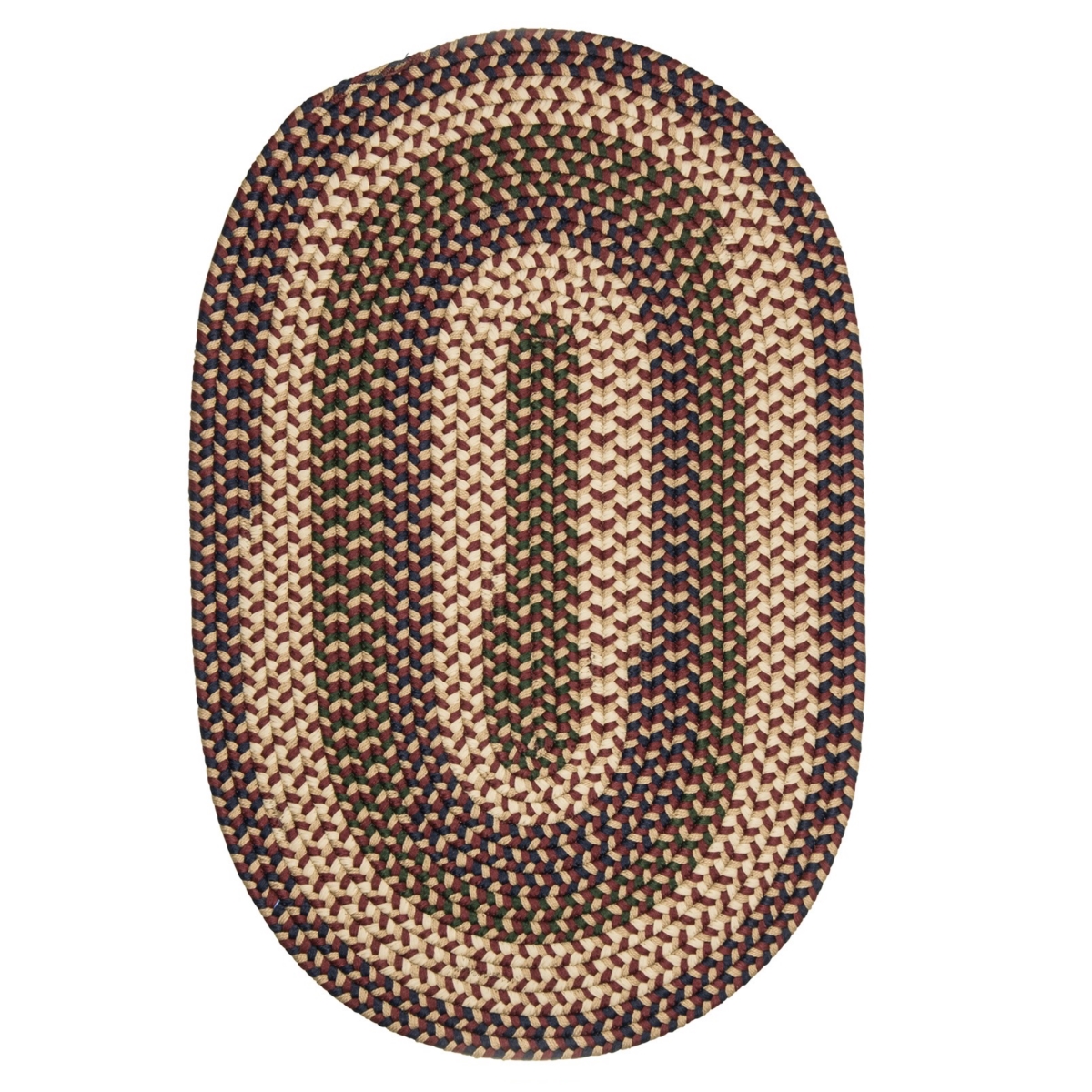 BF92R048X048 Brook Farm Oval Rugs, Burgundy - 4 x 4 ft.