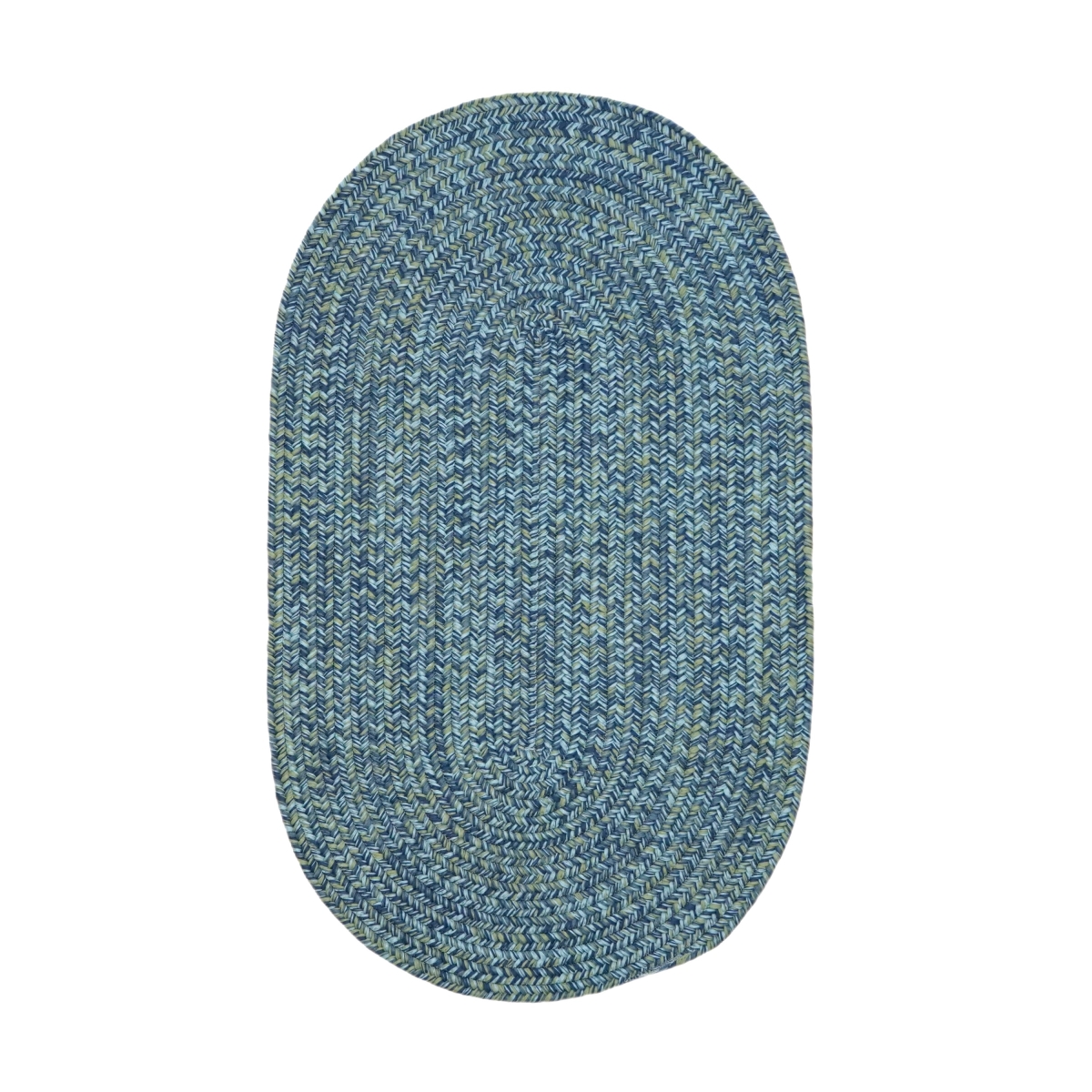 A348R024X048 Coastal Home Braid Oval Rugs, Seaside Blue - 2 x 4 ft.