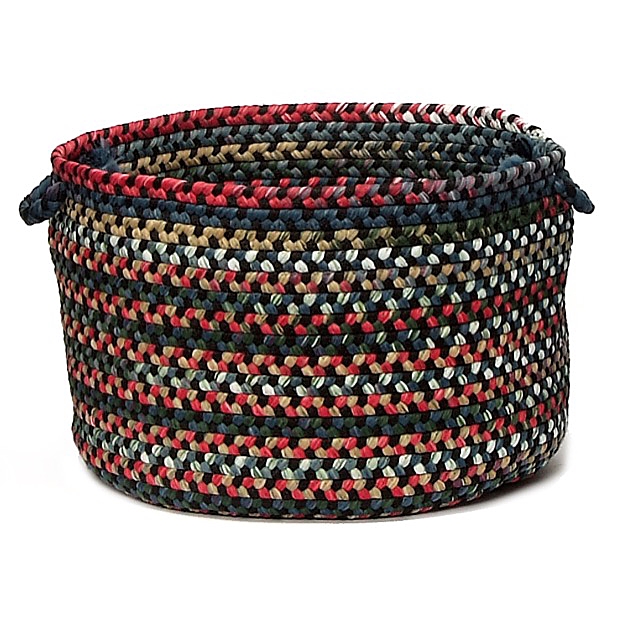 CK47A018X018 Chestnut Knoll Round Baskets, Black Satin - 18 x 12 in.