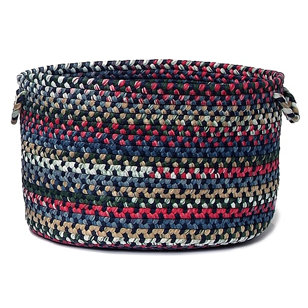 CK57A018X018 Chestnut Knoll Round Baskets, Baltic Blue - 18 x 12 in.