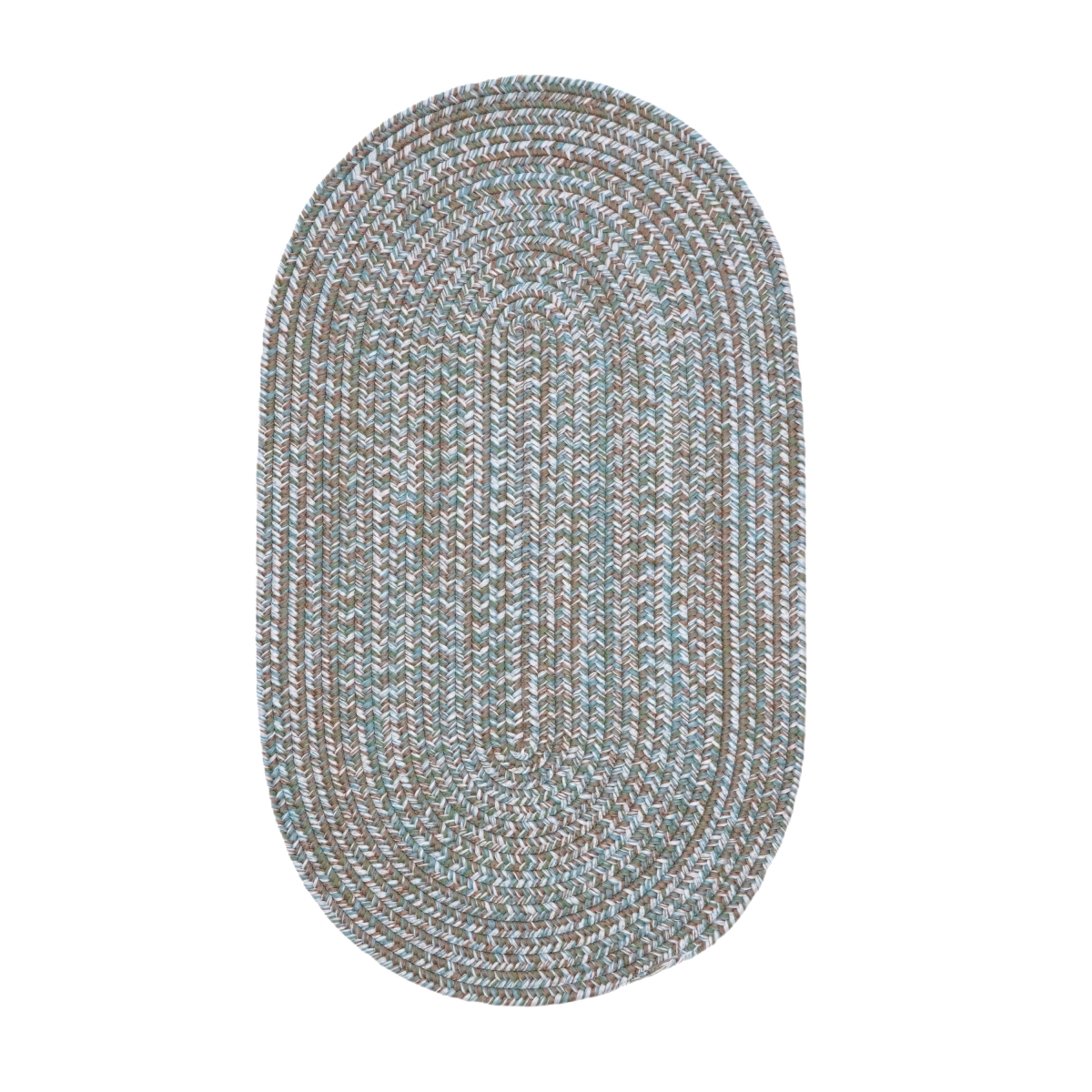 A351R024X048 Harbor Lite Braid Oval Rugs, Green Shore - 2 x 4 ft.