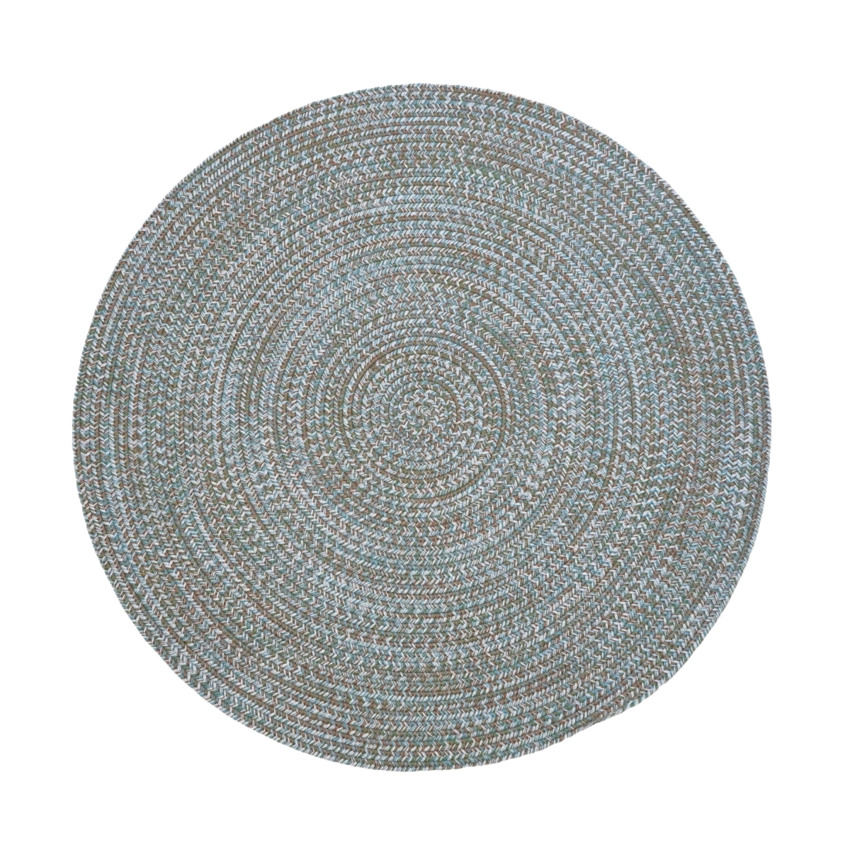A351R060X060 Harbor Lite Braid Round Rugs, Green Shore - 5 x 5 ft.