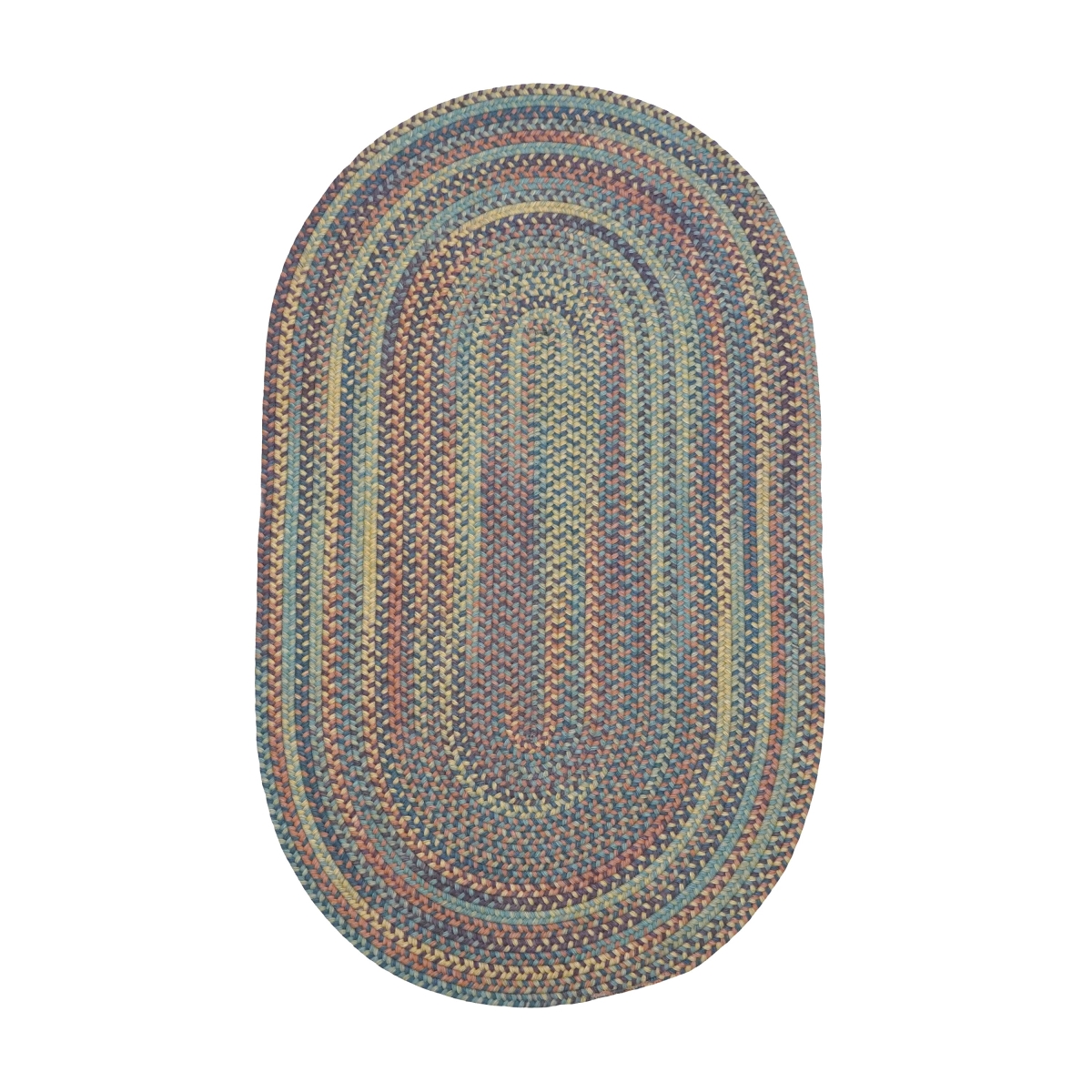 A362R036X060 Timeless Wool Braid Oval Rugs, Catalina Multi Color - 3 x 5 ft.