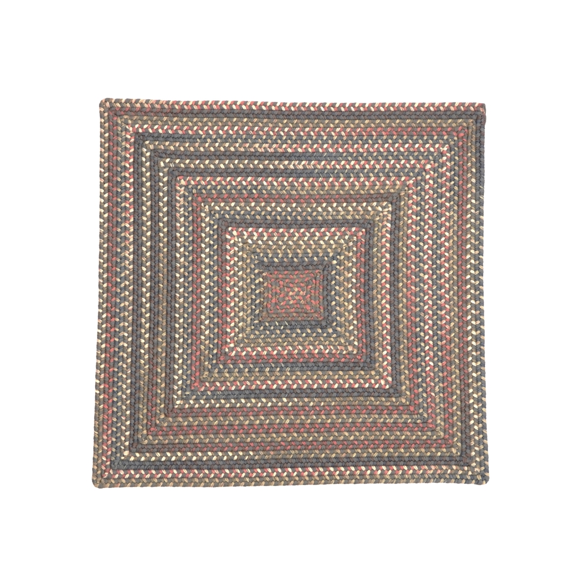 LU19R060X060R Lucid Braided Multi Square Rugs, Ash Grey - 5 x 5 ft.