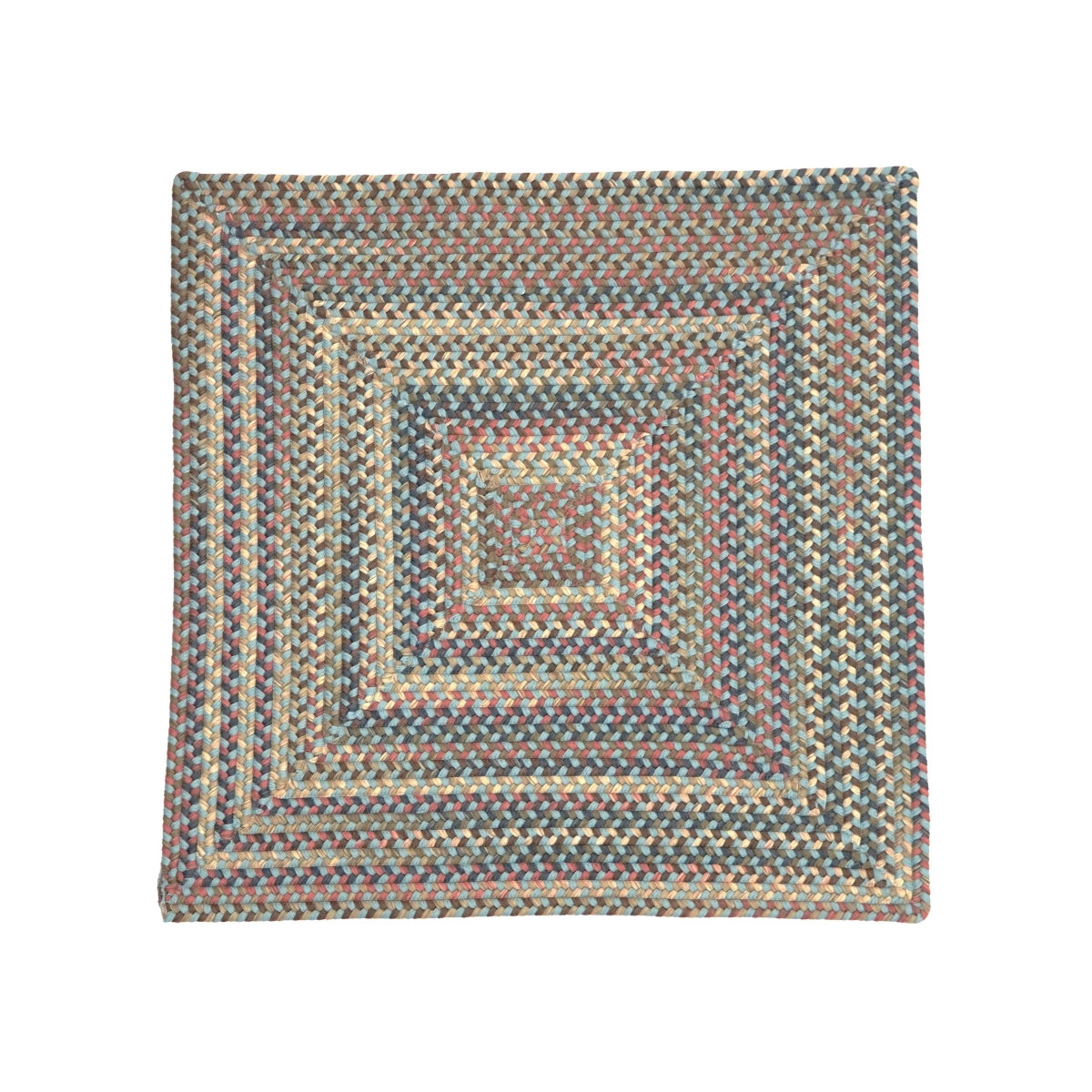 LU29R048X048R Lucid Braided Multi Square Rugs, Federal Blue - 4 x 4 ft.