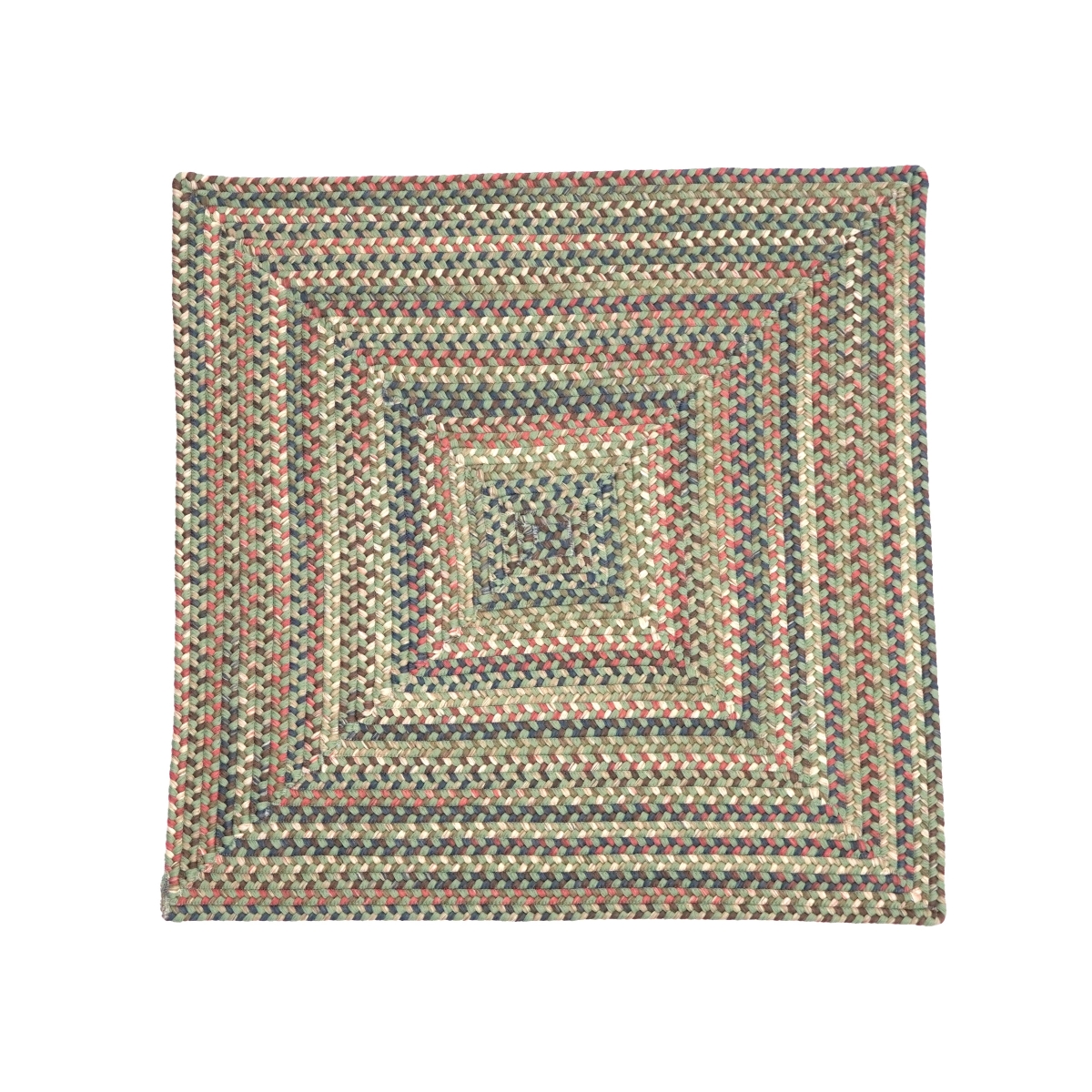 LU69R036X036R Lucid Braided Multi Square Rugs, Dusted Moss - 3 x 3 ft.