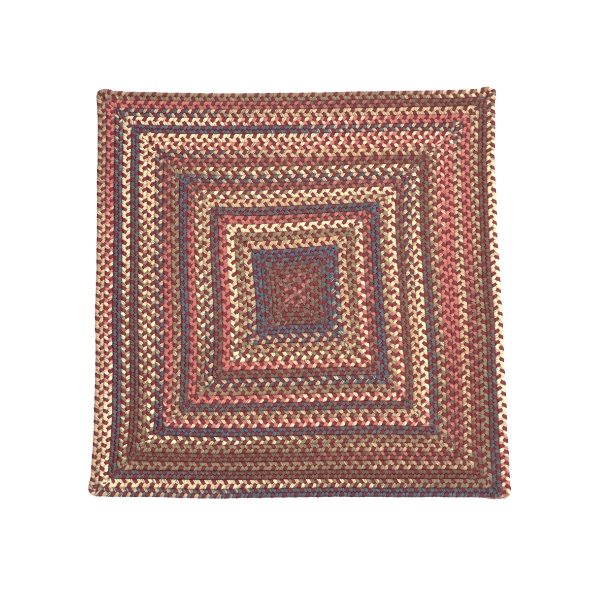 LU79R060X060R Lucid Braided Multi Square Rugs, Rusted Red - 5 x 5 ft.