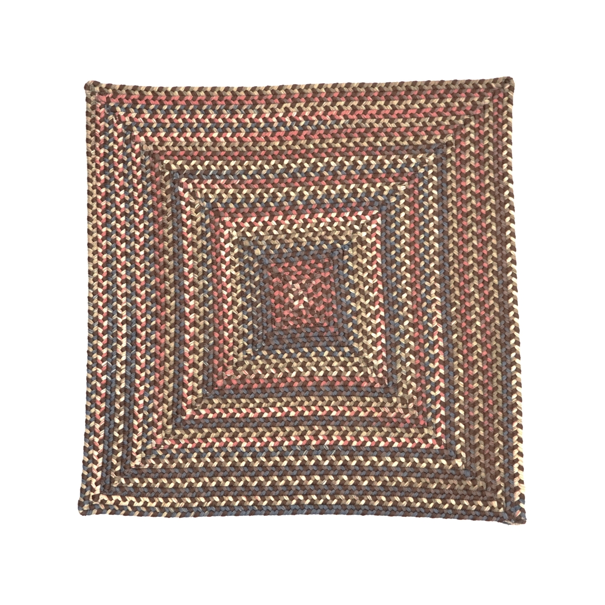 LU89R060X060R Lucid Braided Multi Square Rugs, Earth Brown - 5 x 5 ft.