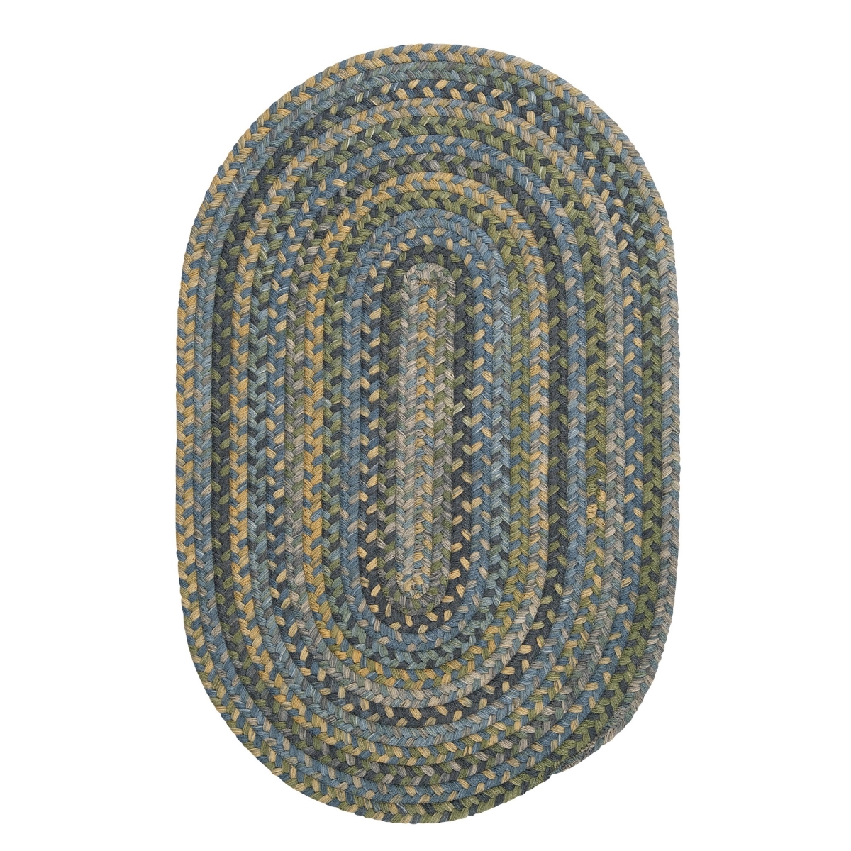 RU50R096X120 Rustica Oval Rugs, Whipple Blue - 8 x 10 ft.
