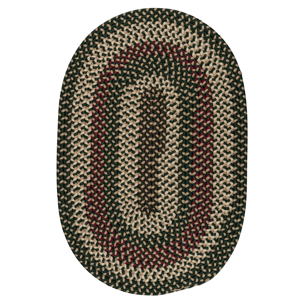 BF62R048X048 Brook Farm Oval Rugs, Winter Green - 4 x 4 ft.