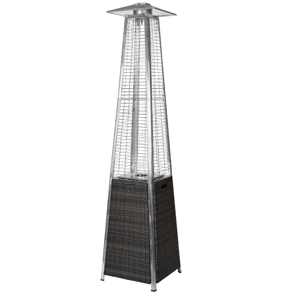 Radtec TF1-WK-BLK-GRY 41000 BTU Propane Tower Flame Heater&#44; Wicker Black & Grey