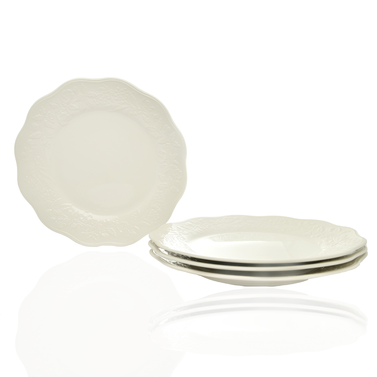 Picture of Red Vanilla EX900-401 11.5 in. Country Villa Dinner Plates, Ivory - Set of 4