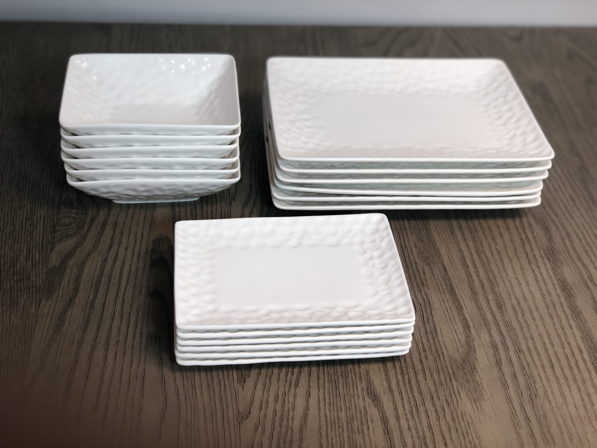 Picture of Red Vanilla RV750-518 Vanilla Marble Rectangular Dinner Set - 18 Piece