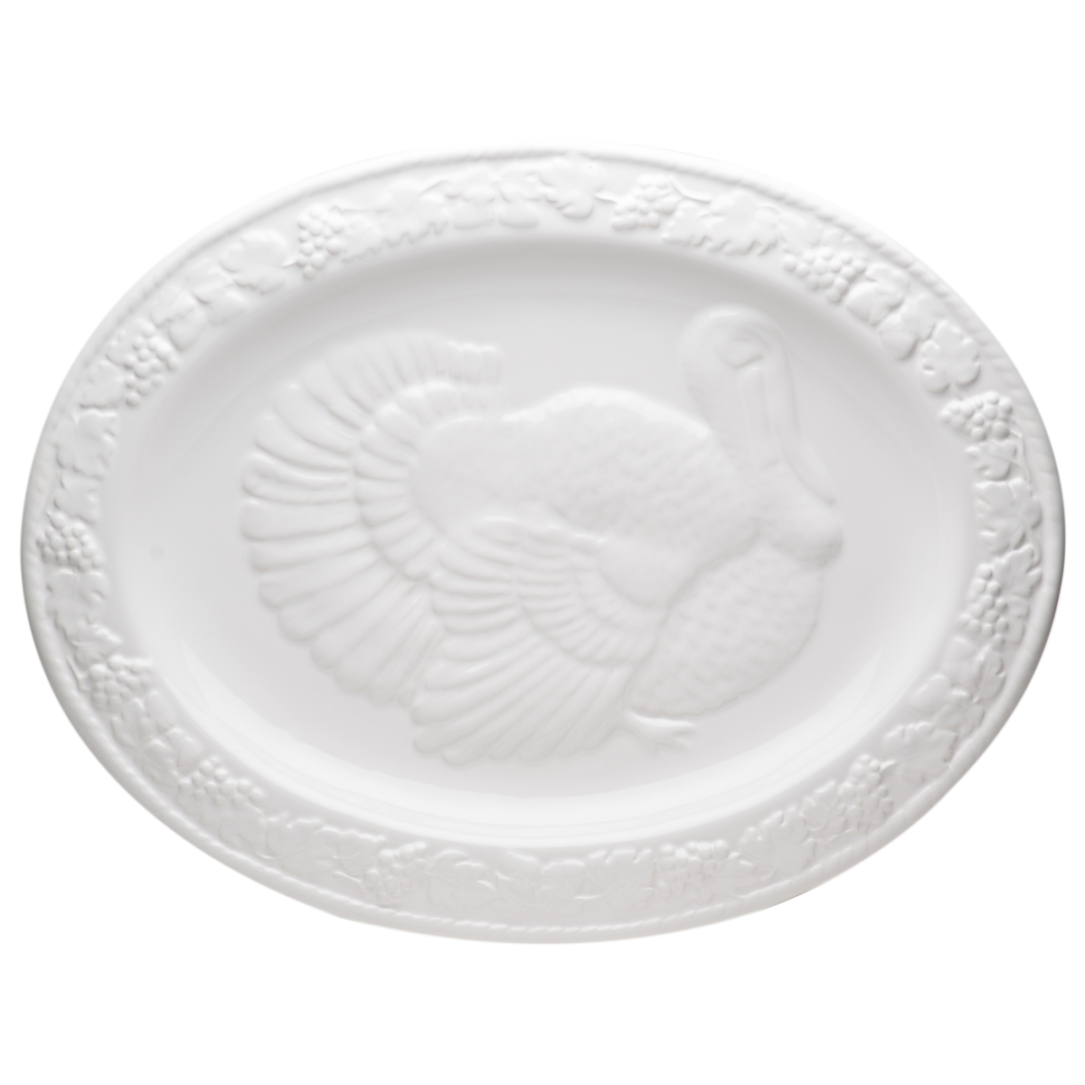 Picture of Red Vanilla HJ168-018 17.75 x 13.75 in. Classic Vanilla Oval Turkey Platter, White